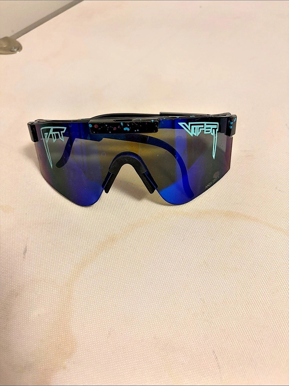 Viper Shield Sunglasses in Black & Blue